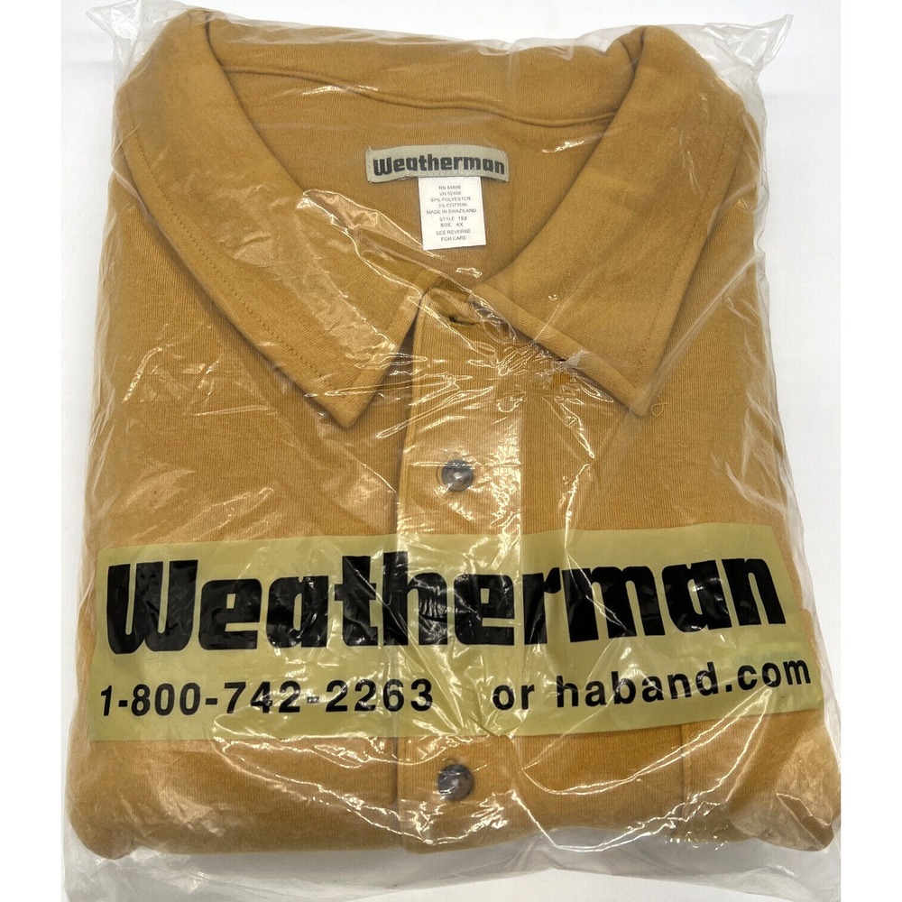 Weatherman Pullover Polo Mens Size 4XL Long Sleeve Casual Sweater Winter
